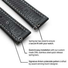 Loop-less™ HydroFlex™ | Event Horizon Edition | Black Strap with White Stitching
